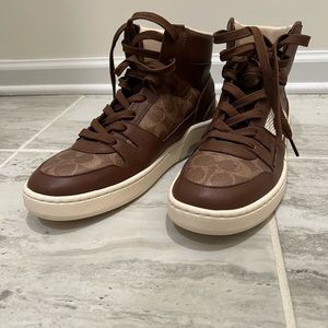 Coach Men’s Size 9 Saddle Signature Hi Tops